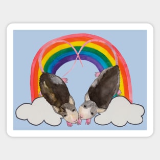 Two lovely rats with rainbow Magnet